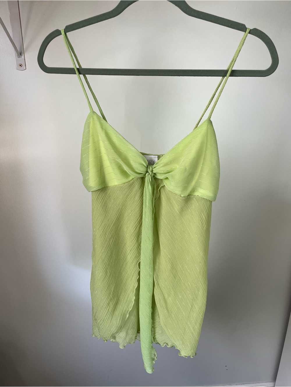 Y2K Suzy Shier Whimsical Tie-Front Spaghetti Strap Fairycore Top